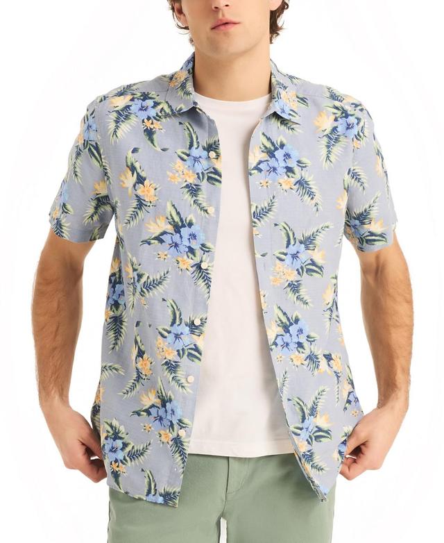 Nautica Mens Floral Print Short Sleeve Button-Front Shirt Product Image