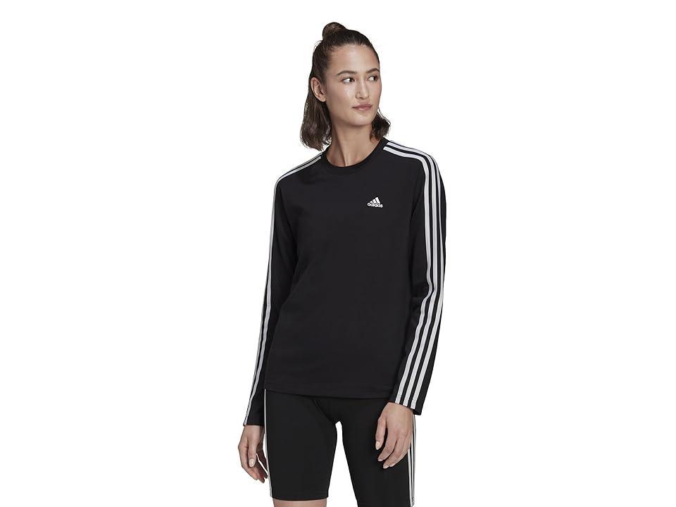 adidas Essentials 3-Stripes Long Sleeve Top White) Women's Clothing product image