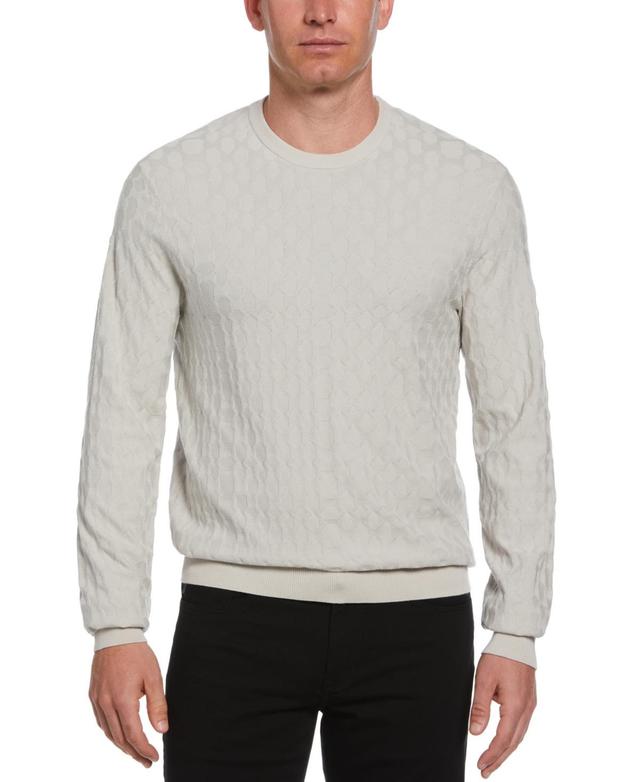 Perry Ellis Mens Tech Regular-Fit Textured Geo Crewneck Sweater Product Image