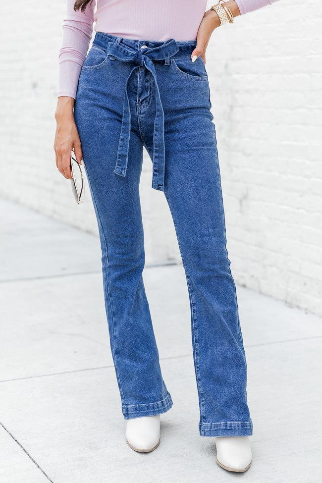 Time For Change Medium Wash High Rise Flare Jeans FINAL SALE Product Image