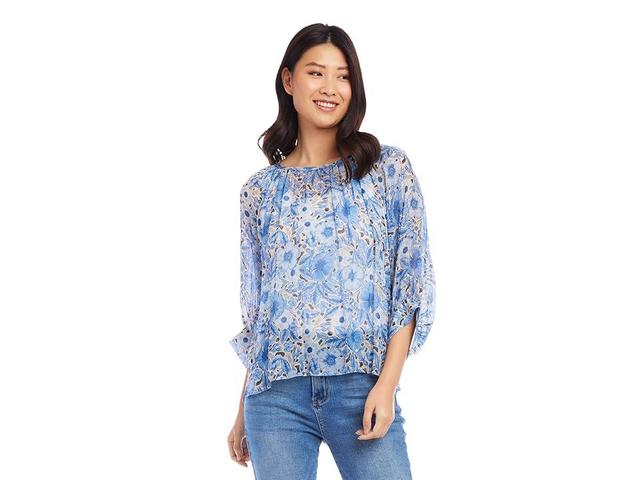 Karen Kane Blouson Sleeve Top (Floral Print) Women's Clothing Product Image