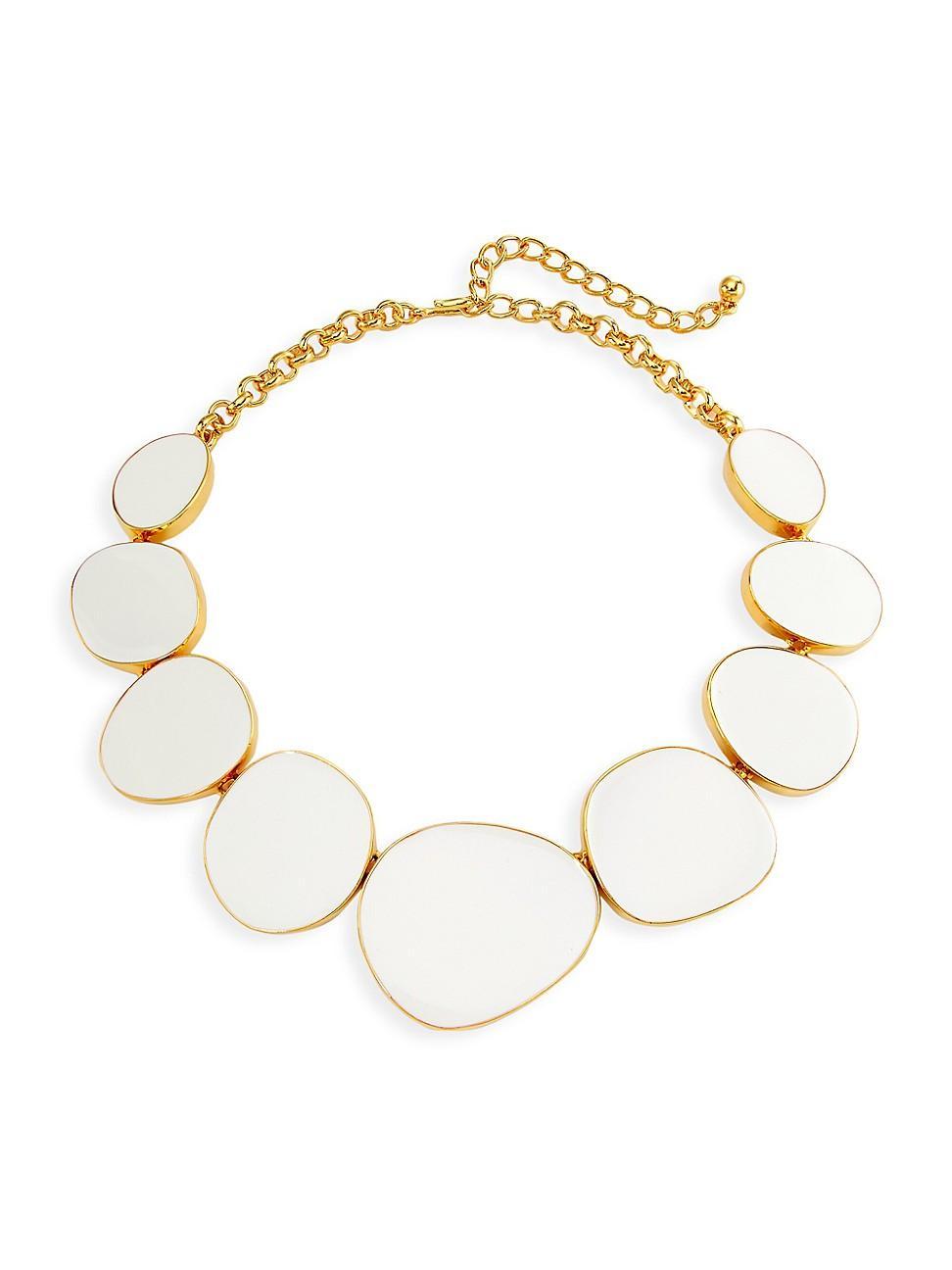 Womens 22K-Gold-Plated & Enamel Collar Necklace Product Image