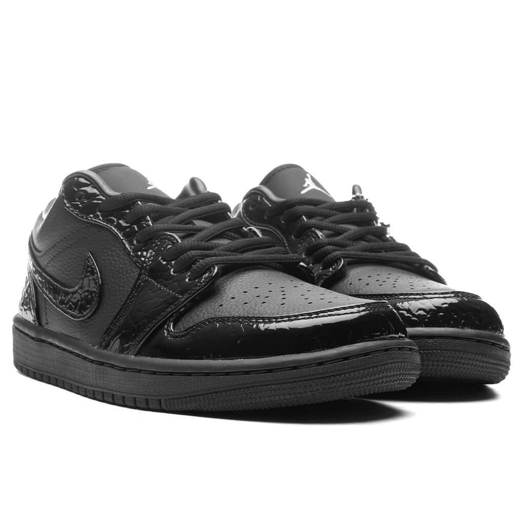 Air Jordan 1 Low SE Women's - Black/Black/White/Metallic Silver Female Product Image