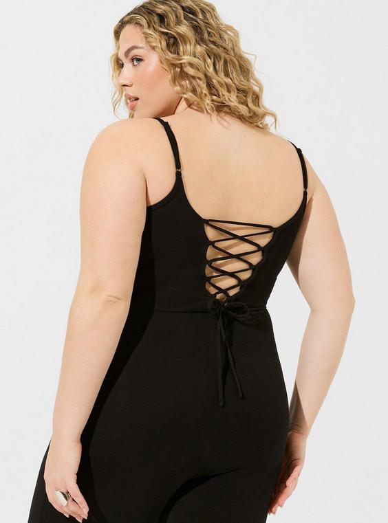 Cropped Laced Back One Piece Product Image