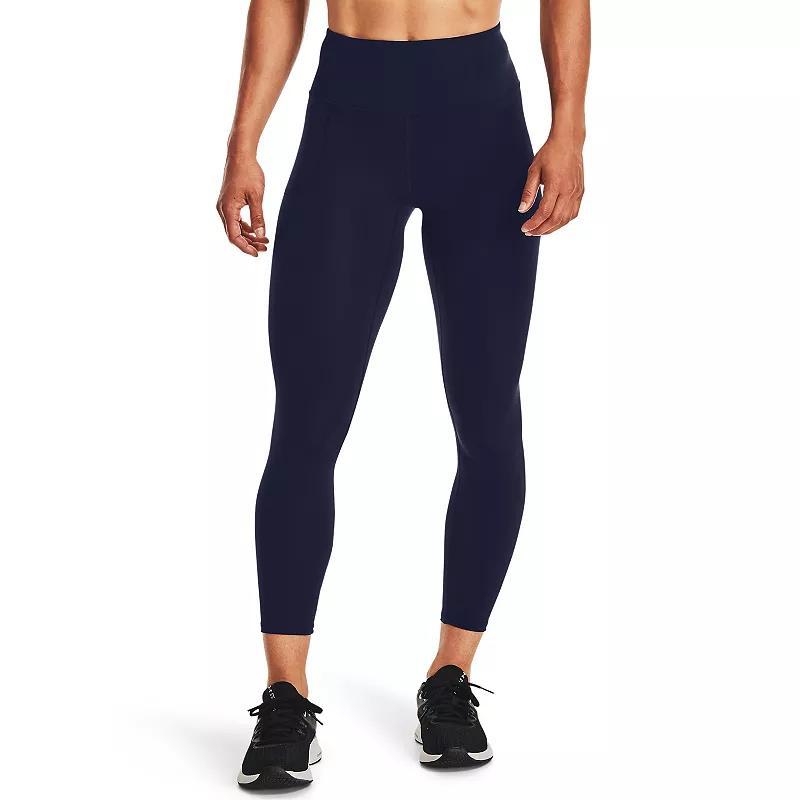 Womens Under Armour Motion High-Waisted Ankle Leggings Black Navy product image