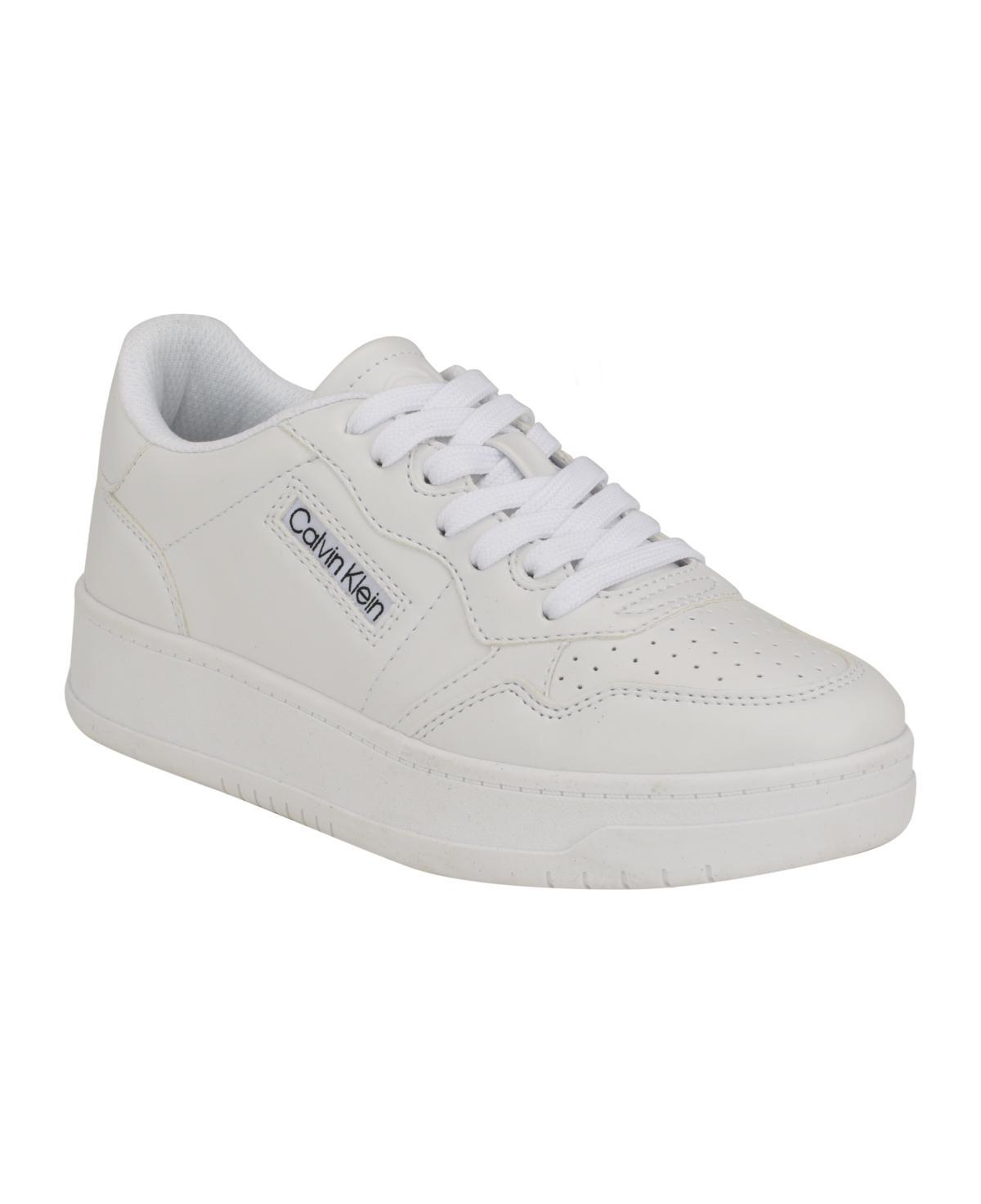 Calvin Klein Womens Rhean Round Toe Lace-Up Casual Sneakers Product Image