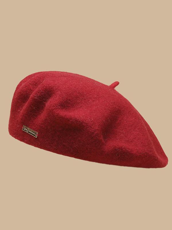 Artistic Retro Solid Color Beret Hats&Caps Product Image