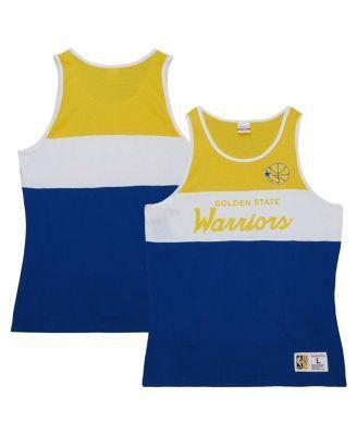 Mens Mitchell & Ness Royal Golden State Warriors Special Script Tank Top Product Image