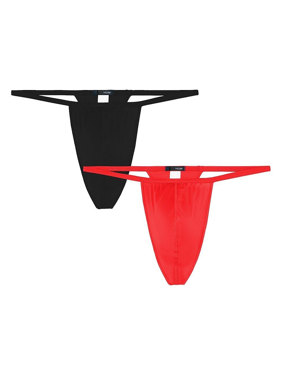 Mens 2-Pack Plumes Stretch String Thong Set Product Image