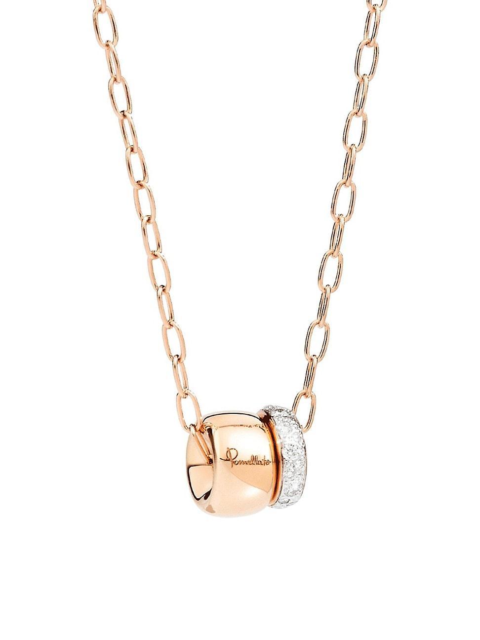 Womens Iconica 18K Rose Gold & Diamonds Pendant Necklace Product Image