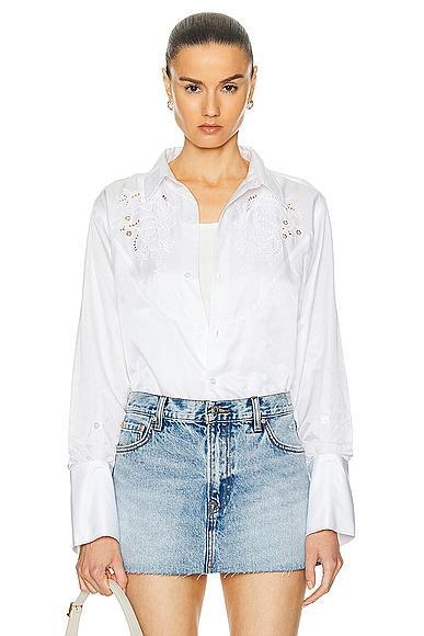 Citizens of Humanity Dree Embroidered Shirt White. (also in M, S). Product Image