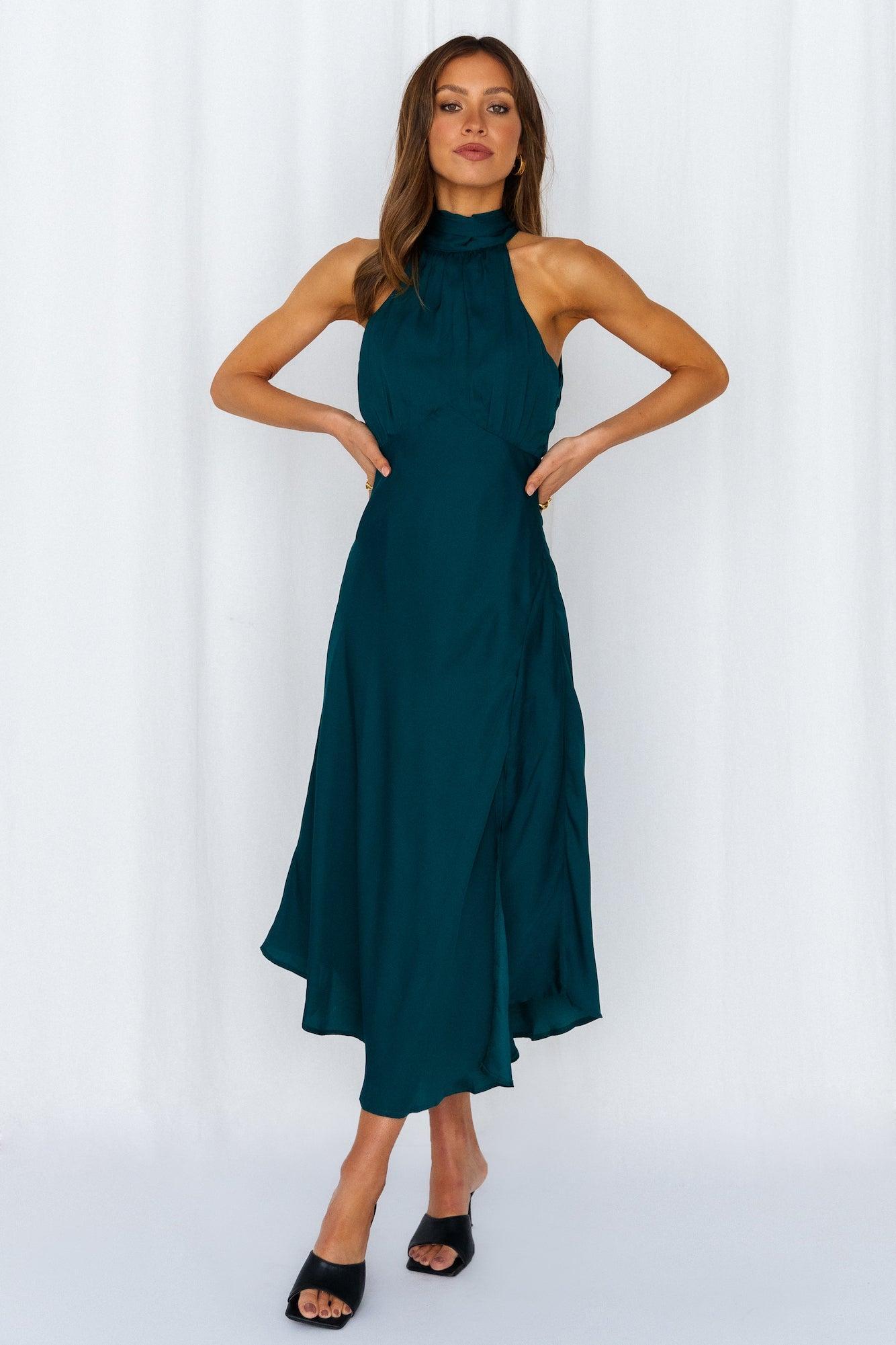 No Tears Here Maxi Dress Forest Green Product Image