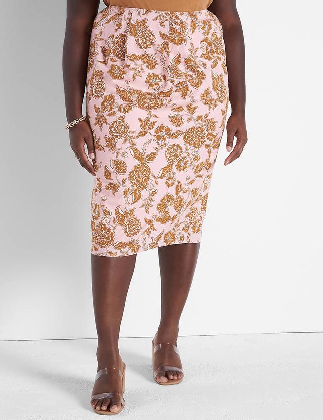 Lane Bryant Floral Midi Skirt 14 Floral Product Image