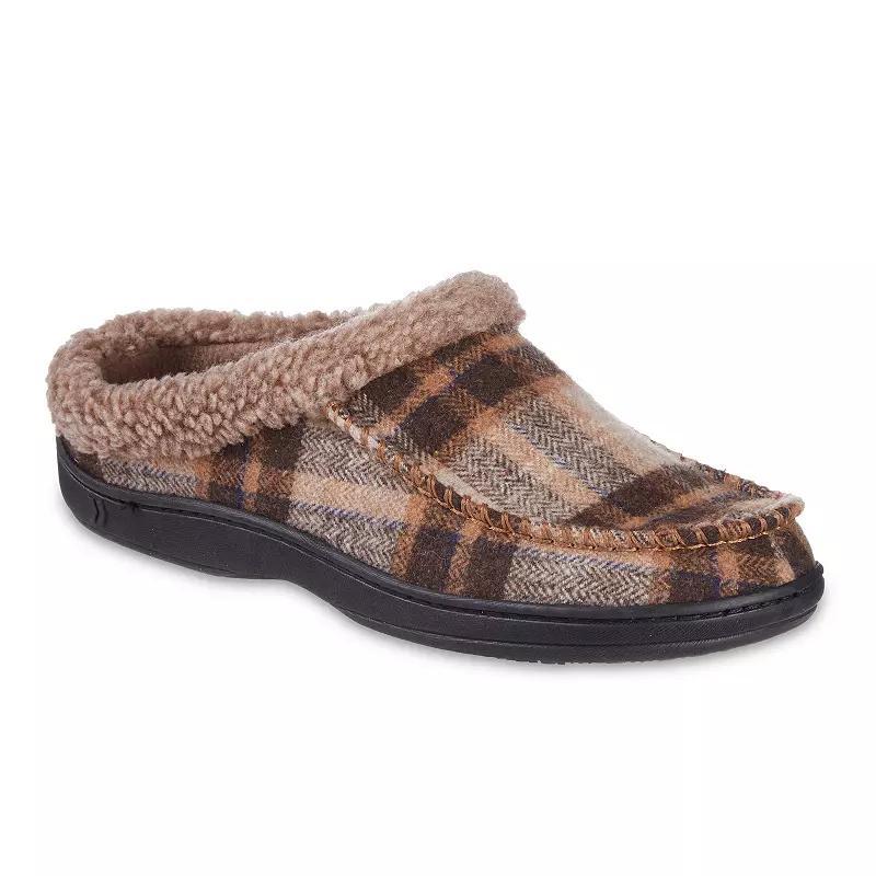 Mens isotoner Lewis Recycled Fleece Lining Memory Foam Clog Slippers Product Image