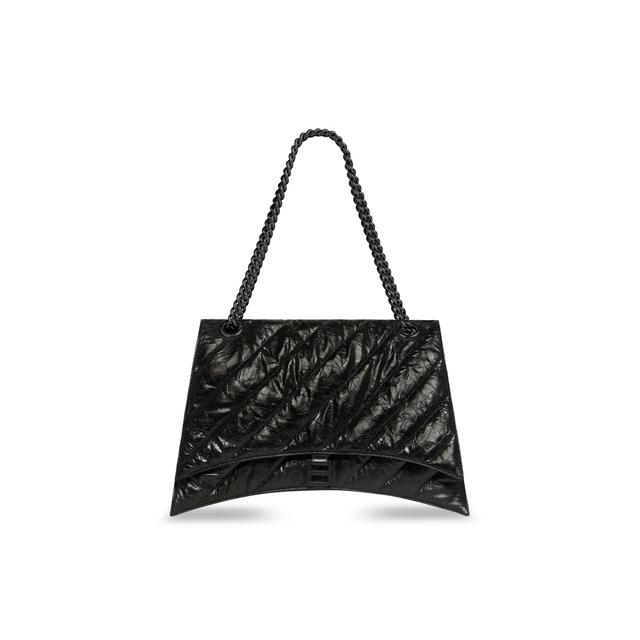 Women's Crush Large Chain Bag Quilted in Black Product Image