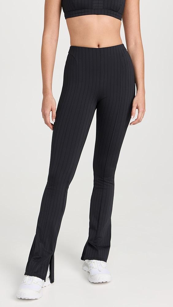 Alo Yoga High Waist Pinstripe Zip It Flare Leggings | Shopbop Product Image