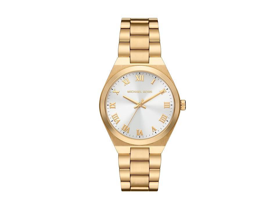 Michael Kors Womens Lennox Quartz Three-Hand Rose Gold-Tone Stainless Steel Watch 37mm Product Image