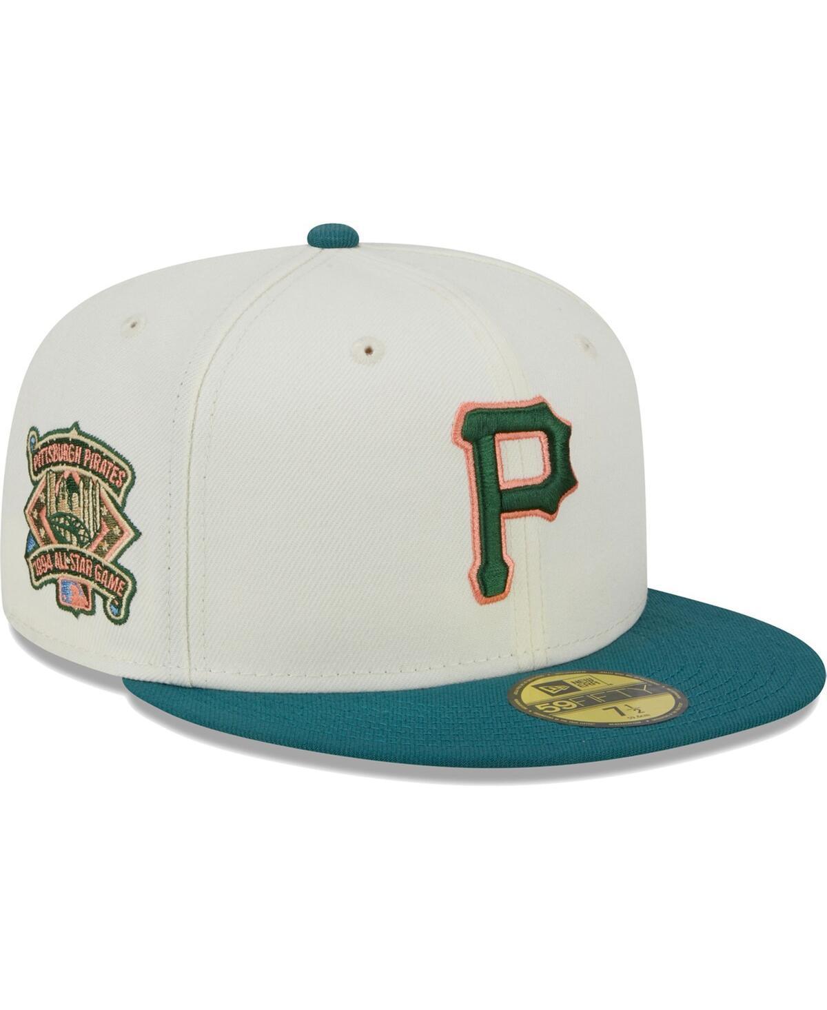 Mens New Era Cream Pittsburgh Pirates Chrome Evergreen 59FIFTY Fitted Hat Product Image