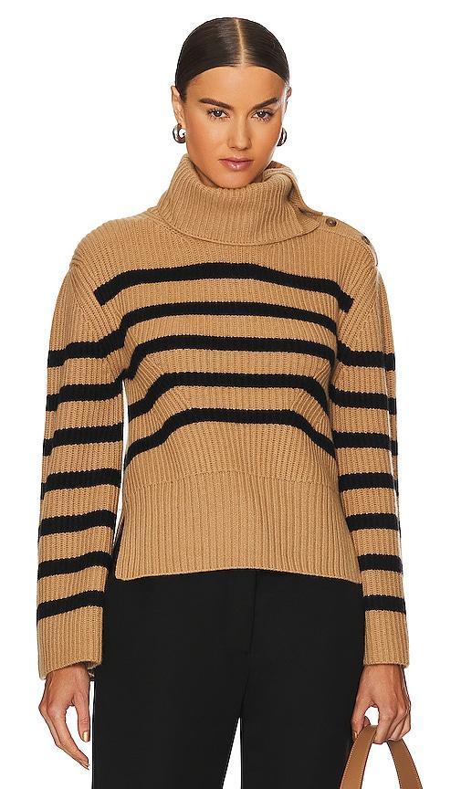 Simkhai Adrienne Button Detail Turtleneck Wool Blend Sweater Product Image