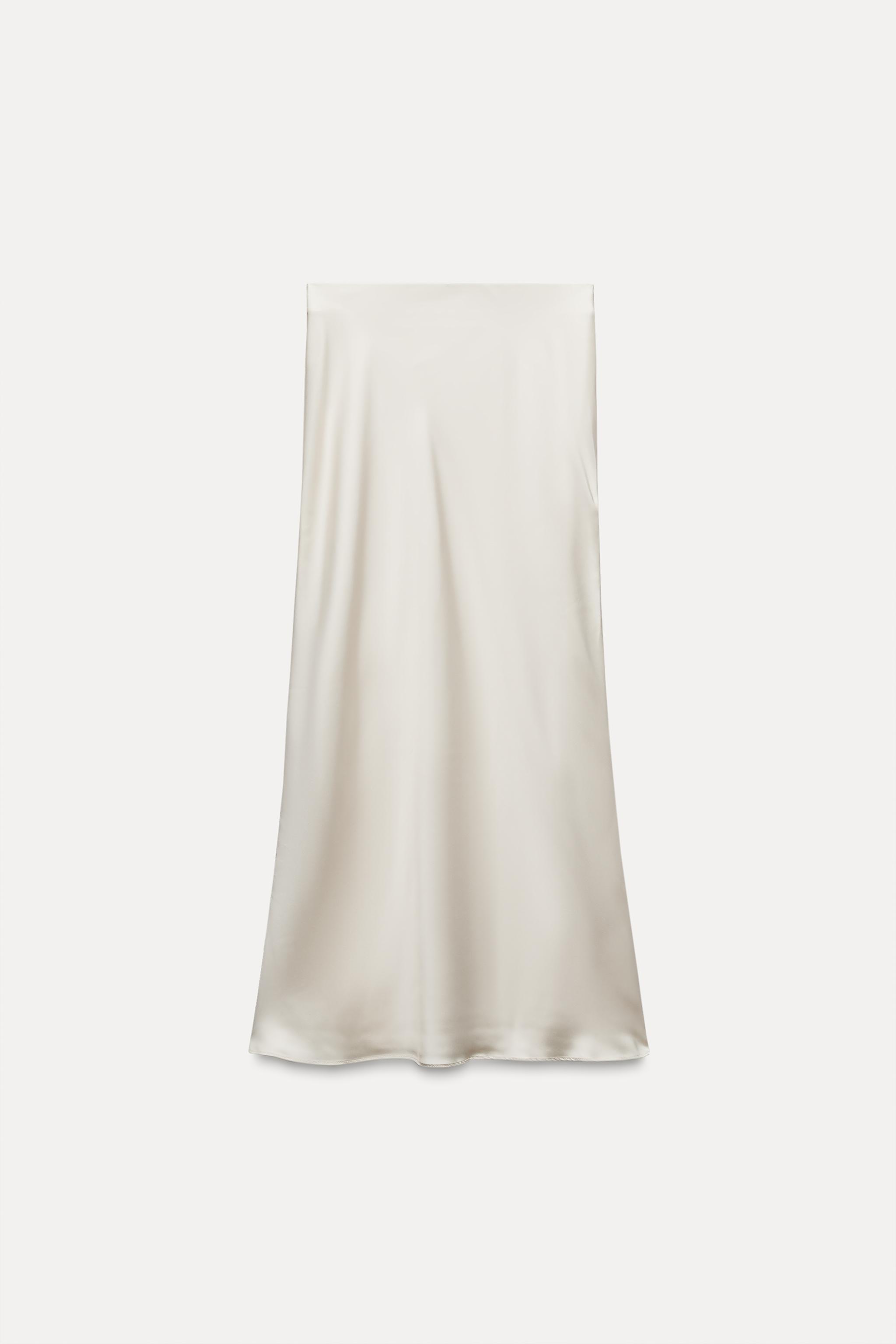 SATIN EFFECT MIDI SKIRT Product Image