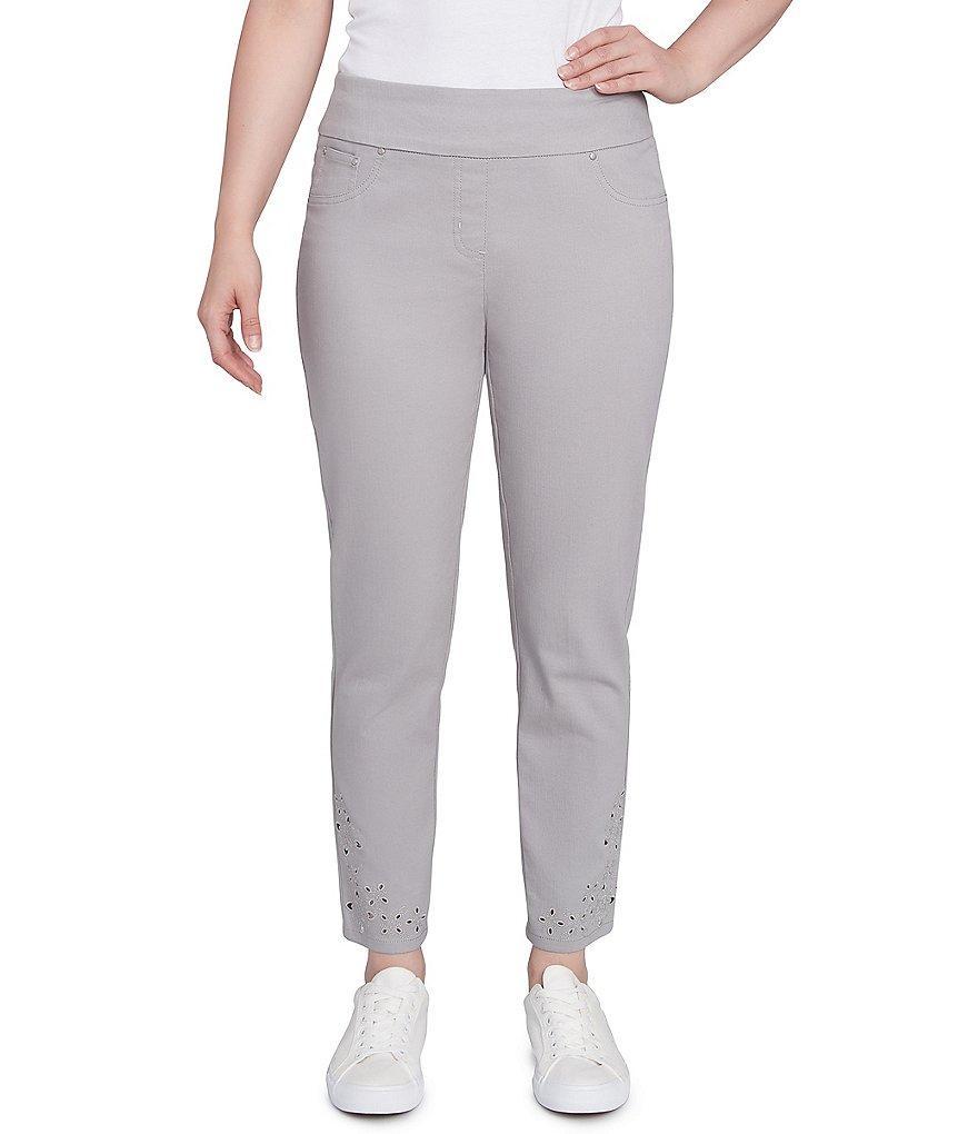 Ruby Rd. Embroidered Cut-Out Hem Pull-On Stretch Pants Product Image