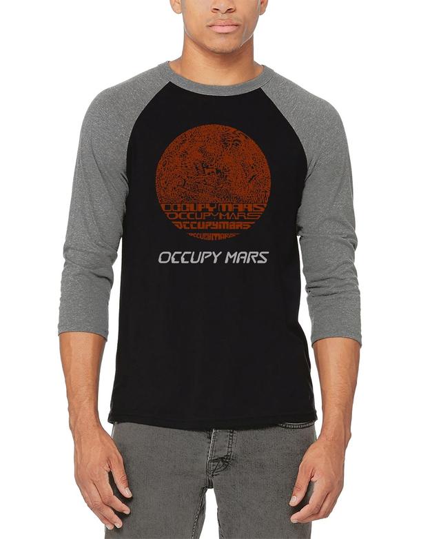 Mens Occupy Mars Raglan Baseball Word Art T-shirt - Black Product Image