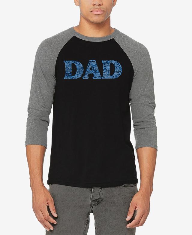 La Pop Art Mens Dad Raglan Baseball Word Art T-shirt - Gray Product Image