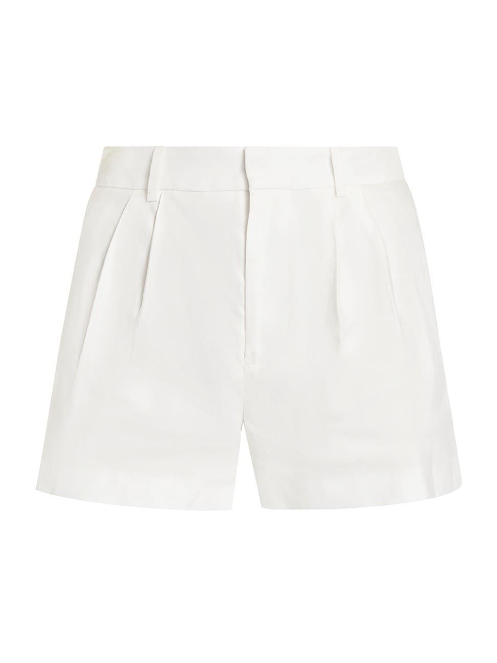 Womens Conry Pleated Linen-Blend Shorts Product Image