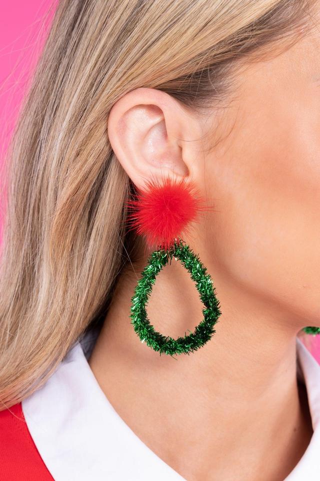 Tinsel Time Red & Green Earrings Product Image