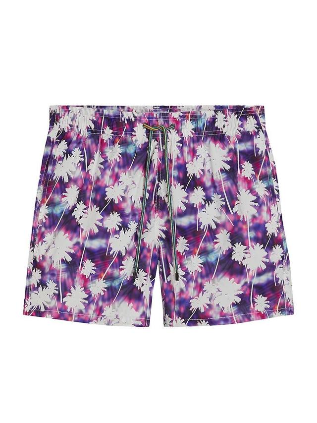 Mens Palm Tree Graphic Swim Shorts Product Image