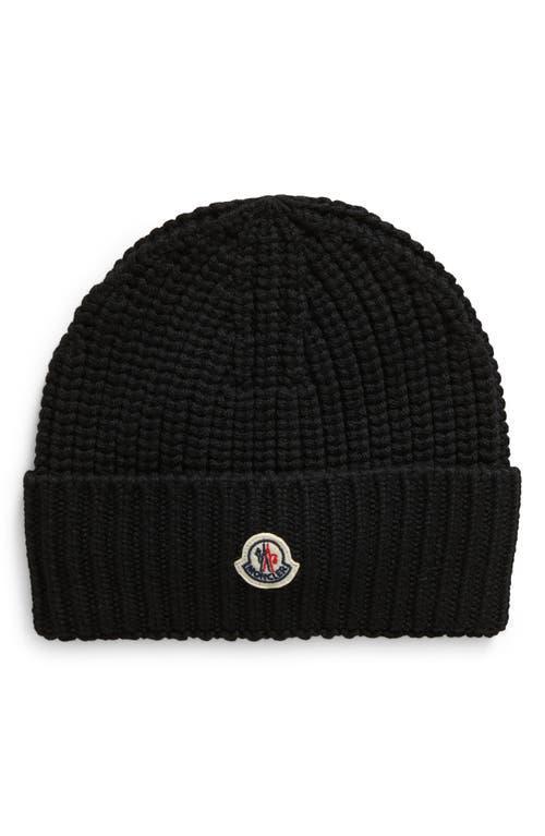 Moncler Logo Patch Virgin Wool Beanie Product Image