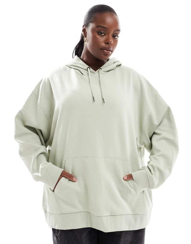 ASOS DESIGN Curve oversized hoodie in desert green Product Image