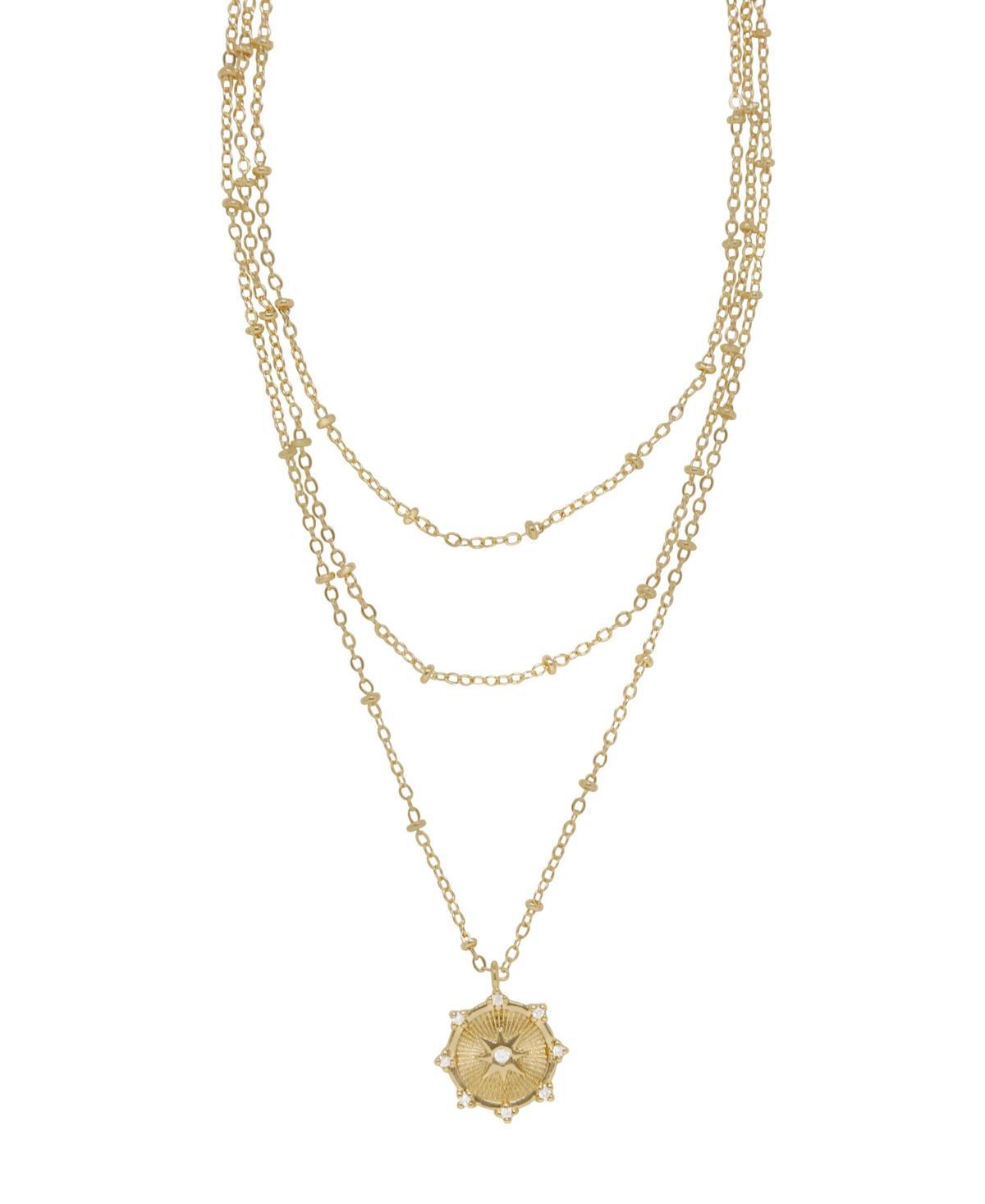 Ettika Compass Keepsake Layered 18K Gold Plated Necklace, 14-17 Product Image