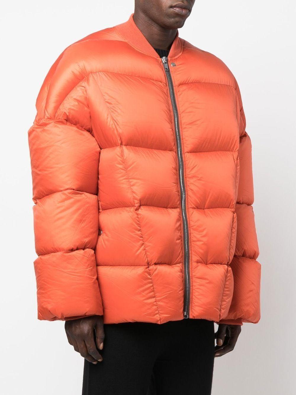 Oversize Lightweight Nylon Down Jacket In Orange Product Image