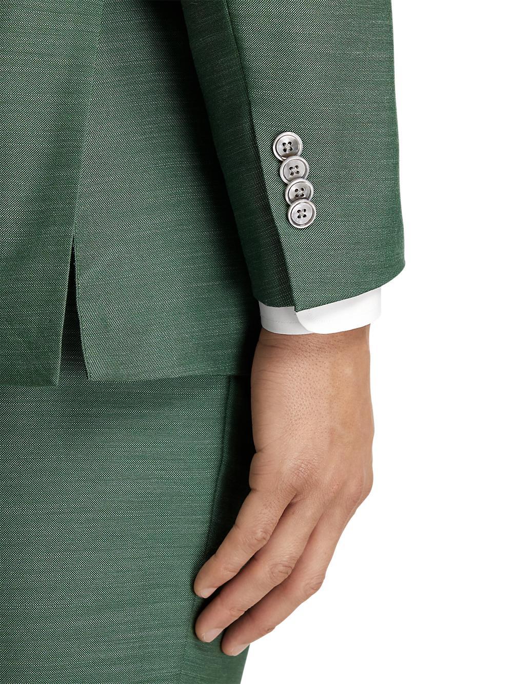 Performance Blend Single Breasted Peak Lapel Suit Jacket - Green Product Image