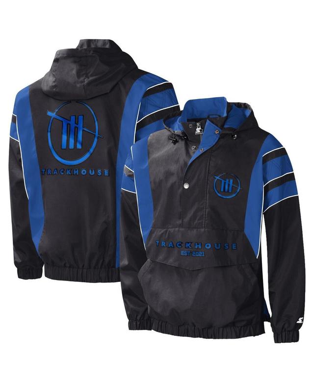 Mens Starter Black, Royal Trackhouse Racing Impact Half-Snap Pullover Jacket Product Image