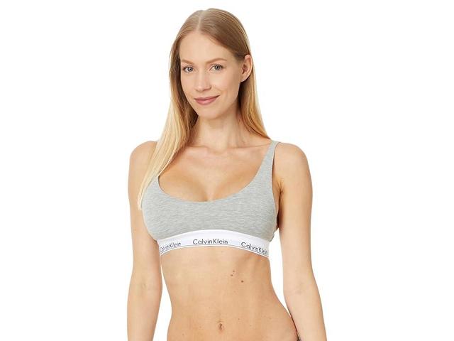 Calvin Klein Underwear Modern Cotton Lighlty Lined Scoop Neck Bralette (Grey Heather) Women's Bra Product Image