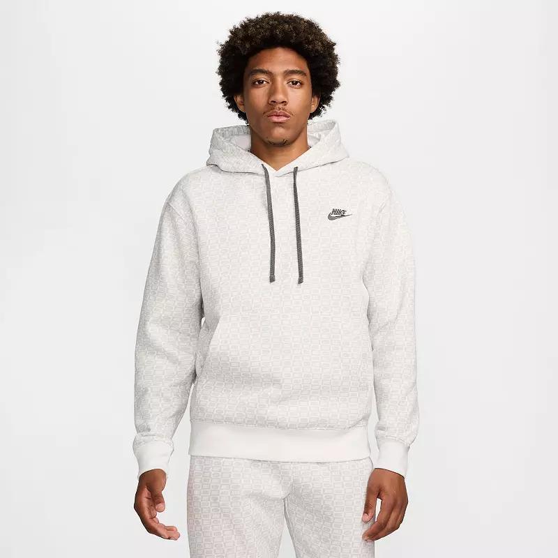 Mens Nike Sportswear Patterned Club Fleece Pullover Hoodie Product Image