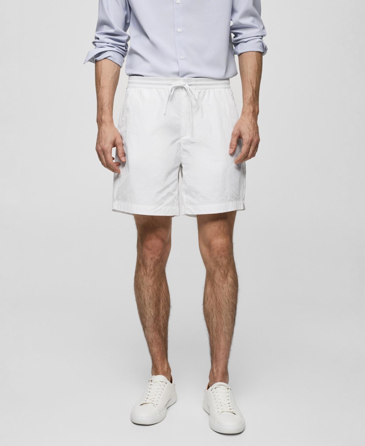 MANGO MAN - Water repellent drawstring Bermuda shorts off whiteMen Product Image