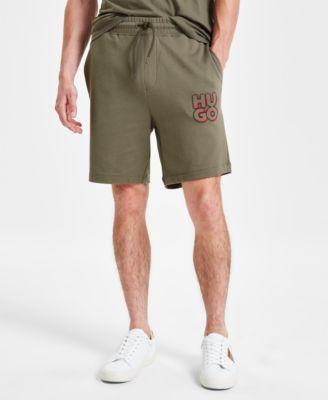 Hugo by Hugo Boss Mens Regular-Fit Logo-Print 8 Drawstring Shorts Product Image