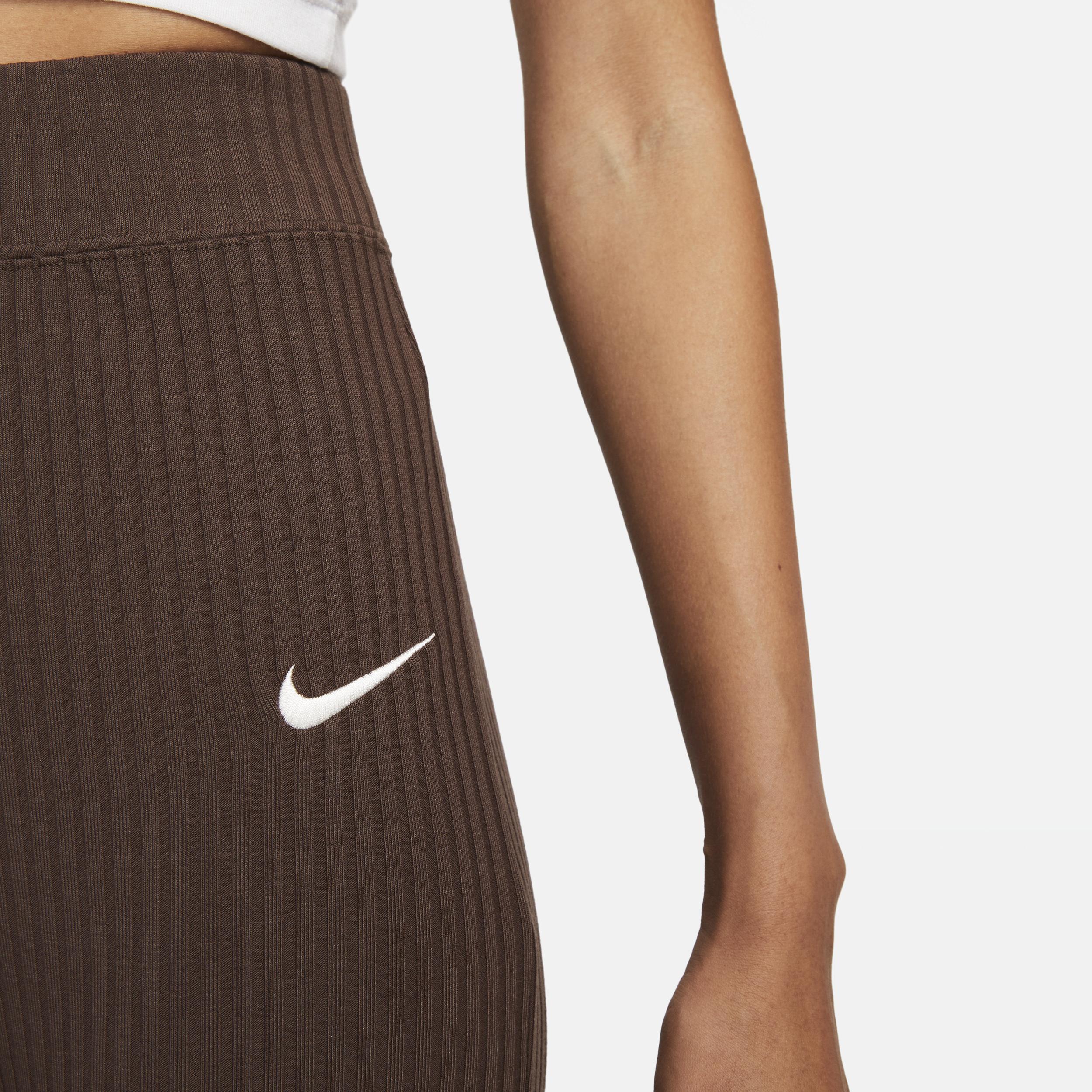 Women's Nike Sportswear High-Waisted Ribbed Jersey Flared Pants Product Image