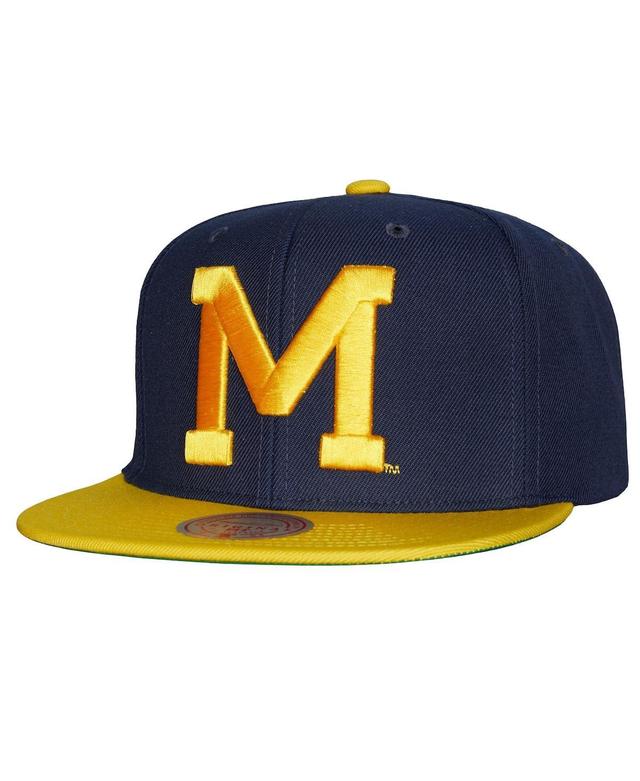 Mens Mitchell & Ness Navy Michigan Wolverines 2-Tone 2.0 Snapback Hat - Navy Product Image