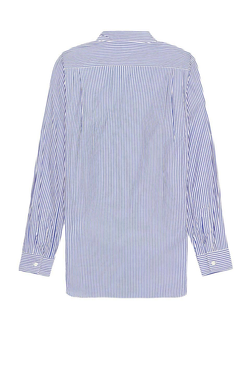 COMME des GARCONS PLAY Invader Stipe Shirt in Blue Product Image