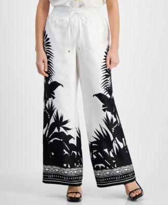 Petite Printed Wide-Leg Pants, Created for Macy's Product Image