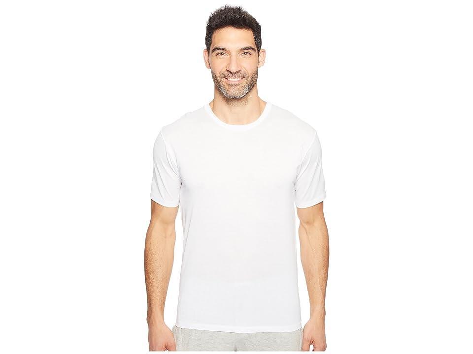 Hanro Cotton Sporty Short Sleeve Shirt (White) Men's T Shirt Product Image