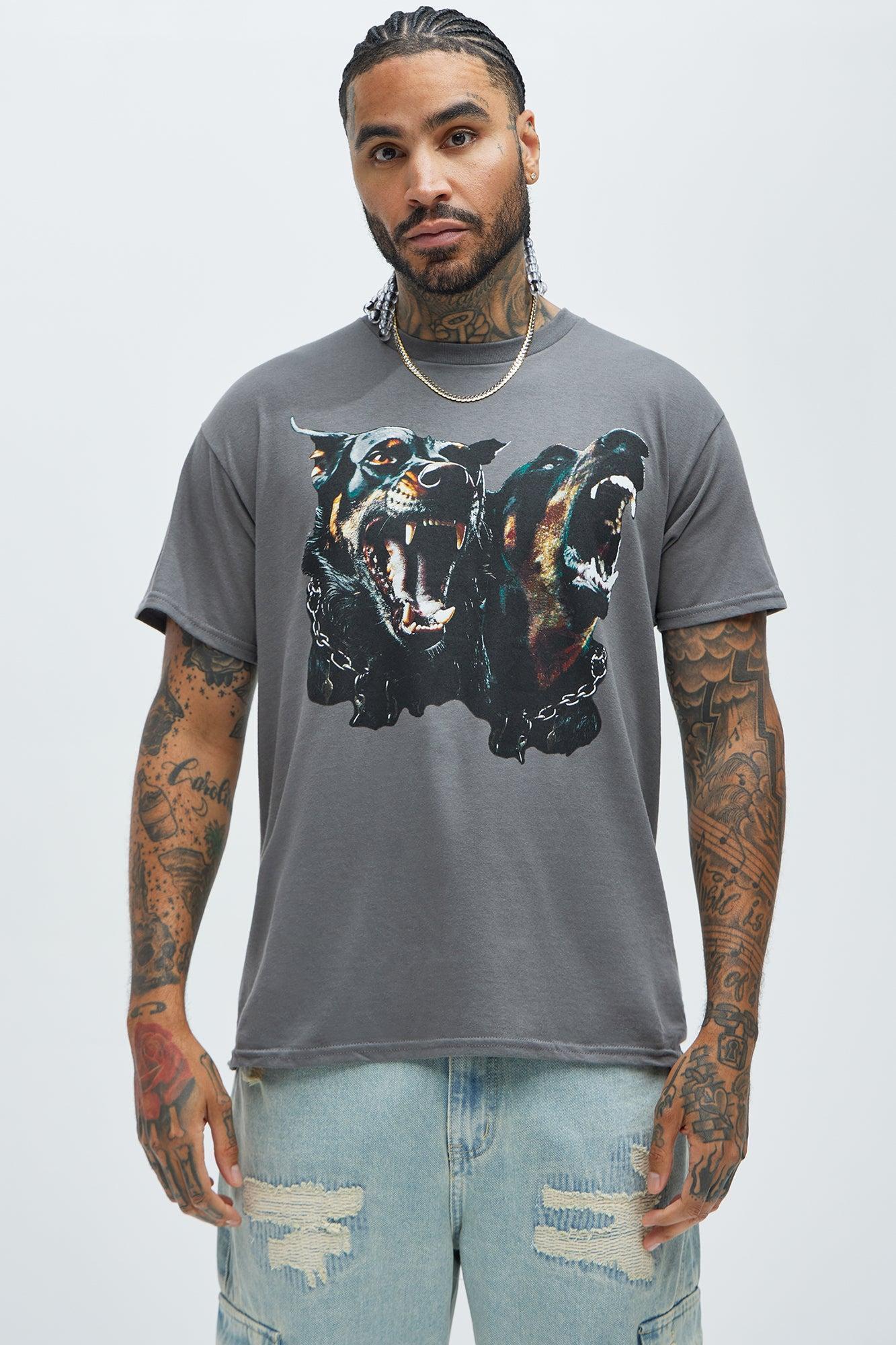 Twin Doberman Short Sleeve Tee - Charcoal Product Image