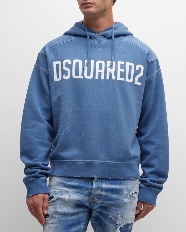 Mens Distressed Logo Hoodie Product Image