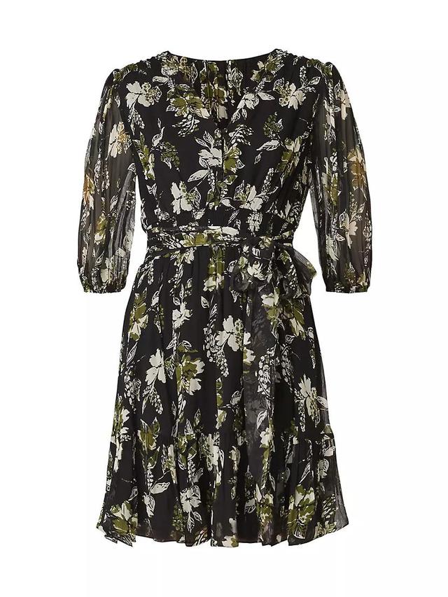 Floral Chiffon Belted Minidress Product Image