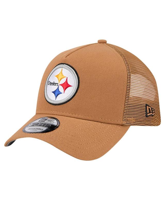 New Era Mens Brown Pittsburgh Steelers Color Pack A-Frame Trucker 9FORTY Adjustable Hat Product Image