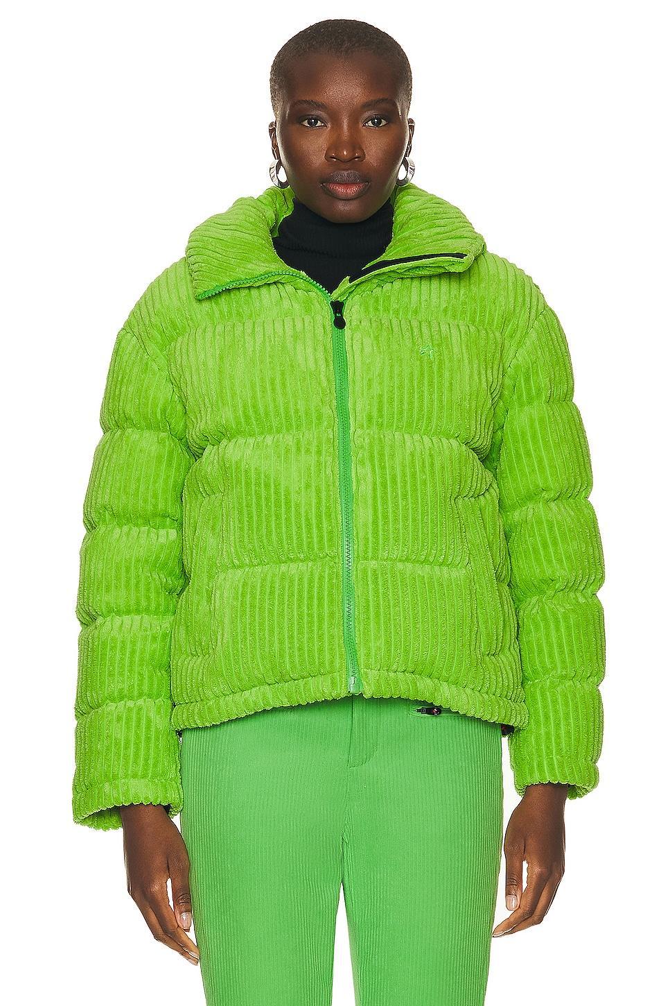 Perfect Moment Jumbo Cord Short Down Jacket Green. (also in M, XS). Product Image